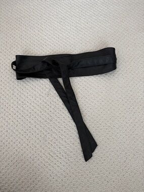 Black Genuine Obi Leather Wrap Belt